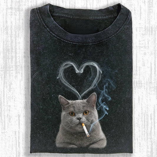 SMOKING CAT MEME T-SHIRT