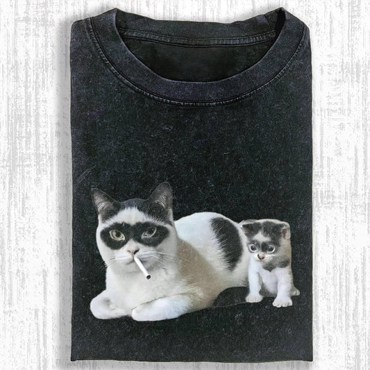 SMOKING CAT MEME T-SHIRT