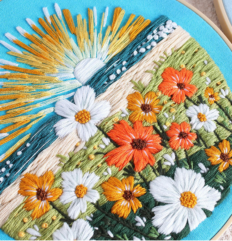UrCustomHUB Garden View Hand Stitch Kit: Stitch your own peaceful garden escape