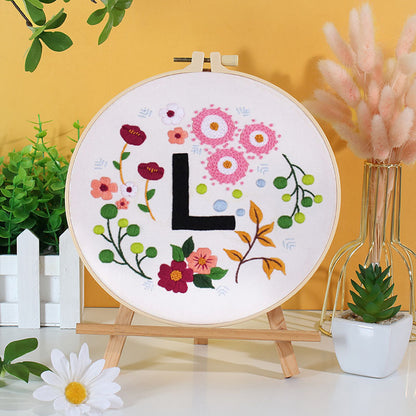 HOME & LOVE Floral Monogram Embroidery Kit