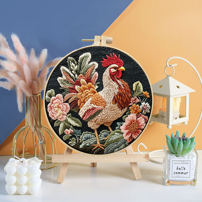 Roosters Radiance Embroidery Kit