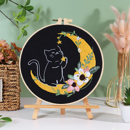 Holiday Black Cats Embroidery Kit