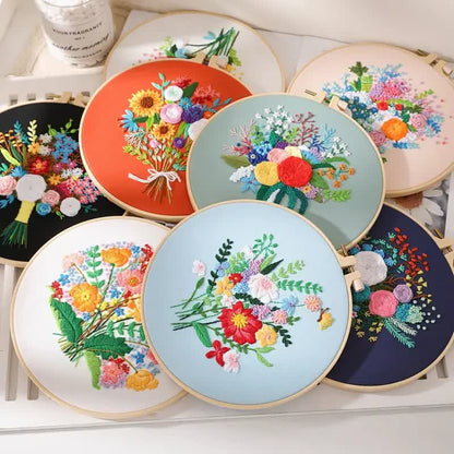 Rubbyoo Embroidery Kit - Flower Bouquet