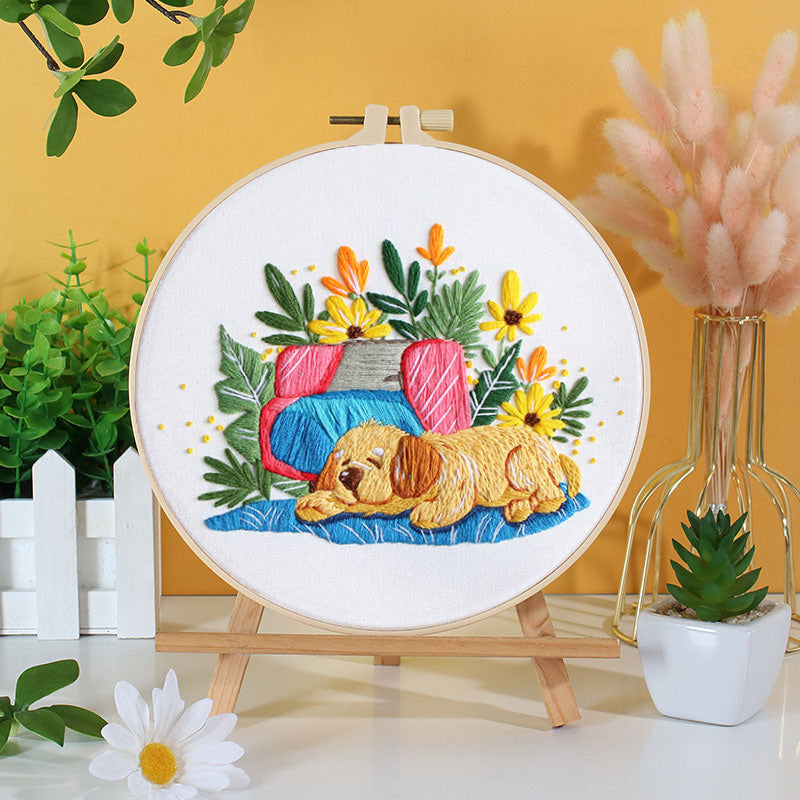 Paws And Petals Embroidery Kit: Celebrate Joyful Moments with Every Stitch