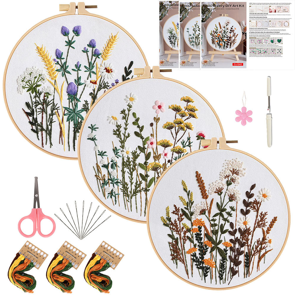 Wildflower  -Themed DIY Embroidery Kits