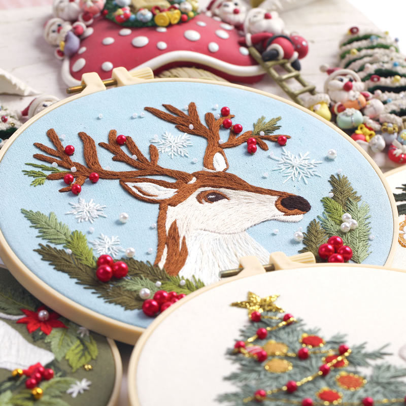 Christmas Cute Creatures  - Themed DIY Embroidery Kits
