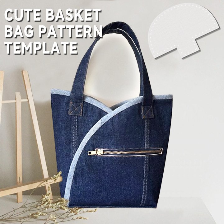 Cute Basket bag Pattern Template —With  Tutorial