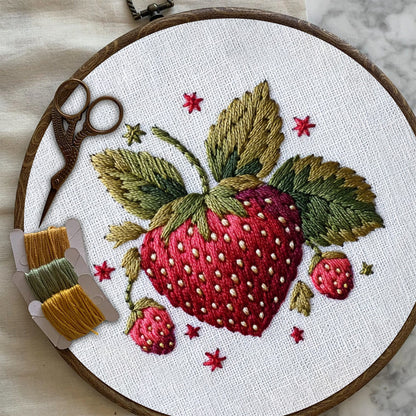 Rubbyoo Embroidery Kit- Cute Strawberry