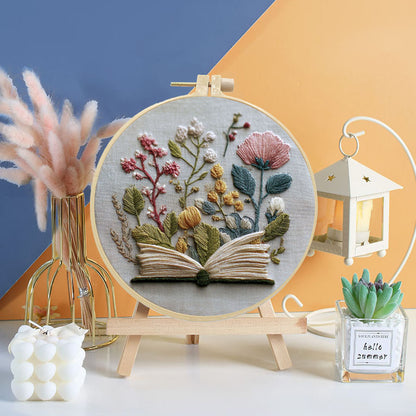 Book And Bloom Embroidery Kit
