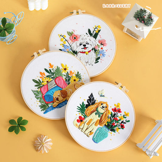 Paws And Petals Embroidery Kit: Celebrate Joyful Moments with Every Stitch