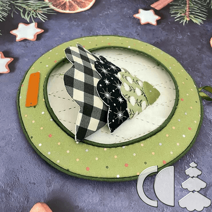 3D Christmas Tree Wall Hanging Decor Sewing Template Ruler - With Manual