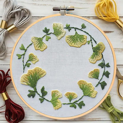 Rubbyoo Embroidery Kit - Ginkgo Leaves
