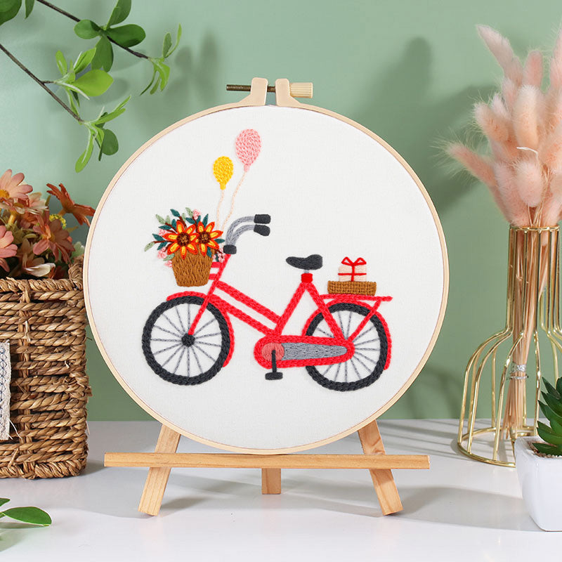 Bicycle Bliss Embroidery Kit: Ride into Creativity with Every Stitch