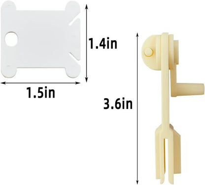 120 Pcs Plastic Floss Bobbins with 1 Pcs Bobbin Winder – The Ultimate Organizer for Embroidery, Cross Stitch And Sewing Threads