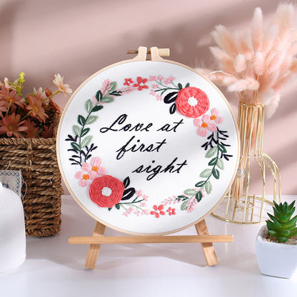 Positivity Floral Wreath  -Themed DIY Embroidery Kits