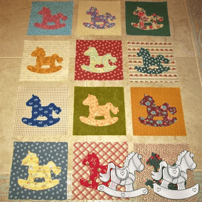 Vintage Rocking Horse Quilt Template Set(A+B Style)-With Instructions