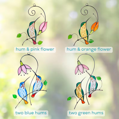 Hummingbird Stained Glass Sun Catcher - Home Decoration