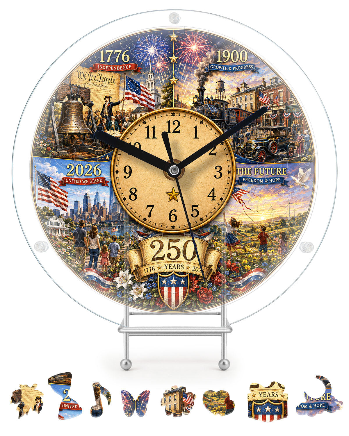 DIY Acrylic Puzzle Clock Kit - History Timeline Evolution