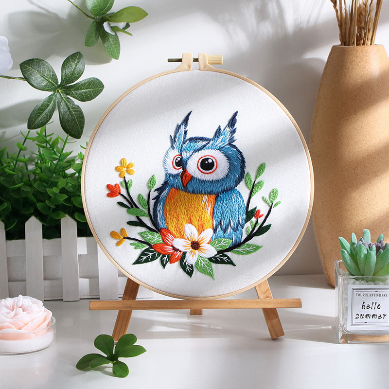Whimsical Forest Owl - Themed DIY Embroidery Kits