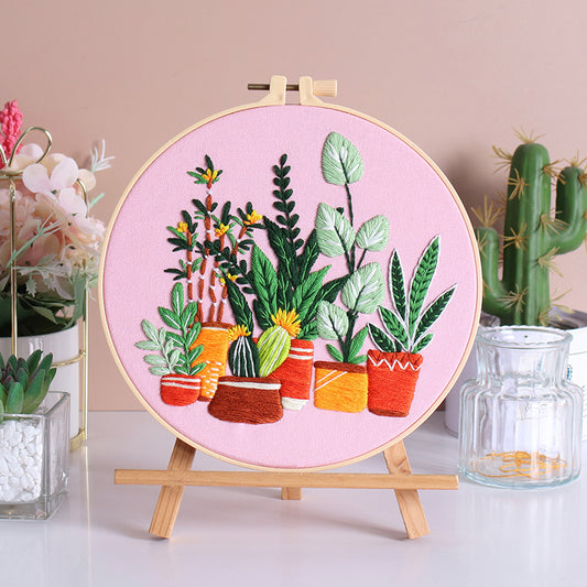 Potted Greenery - Themed DIY Embroidery Kits