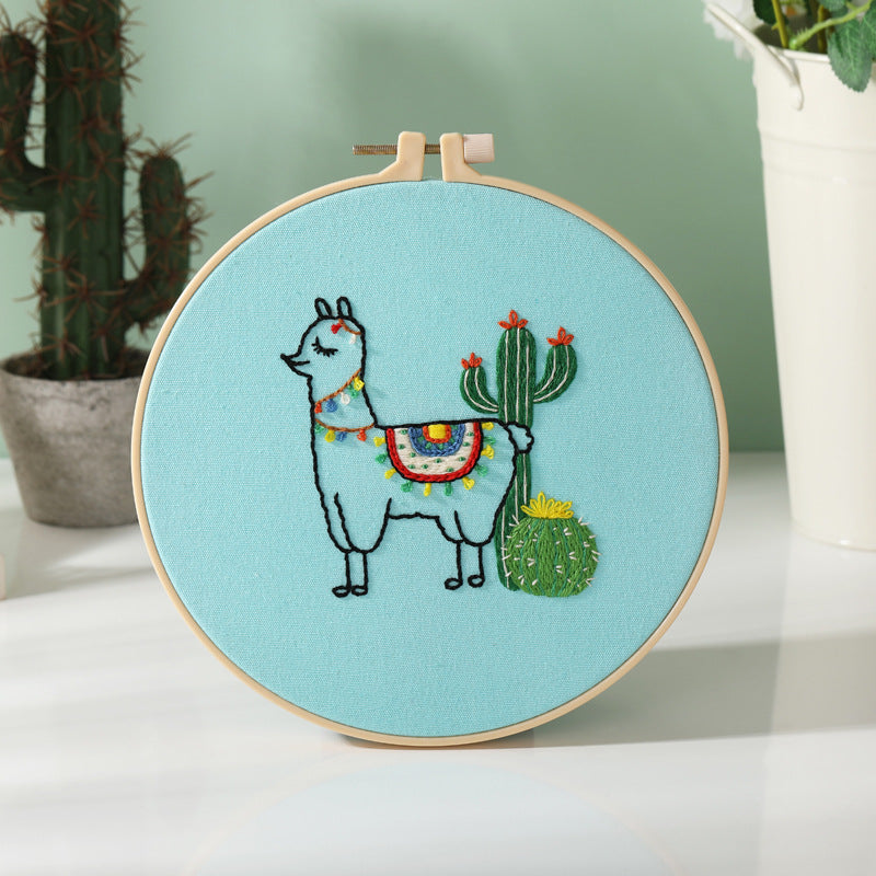 Alpacas and cacti  -Themed DIY Embroidery Kits