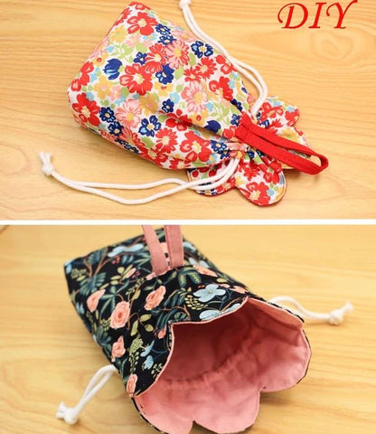 Flower Drawstring Storage Bag Template
