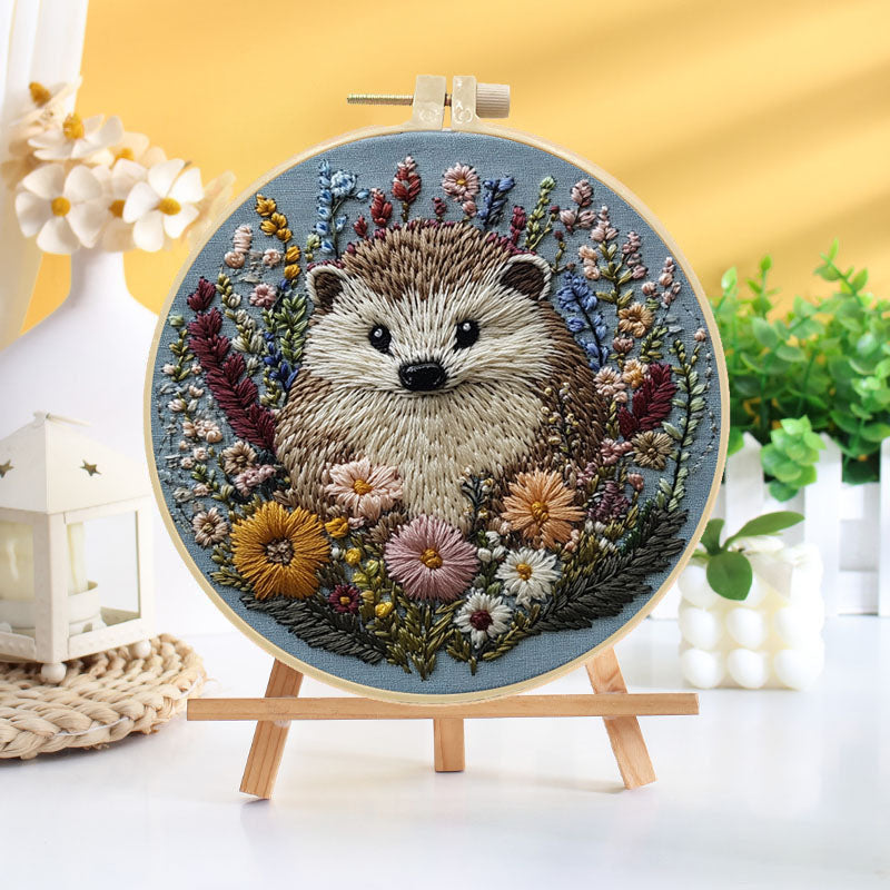 Hedgehog And Wildflower Embroidery Kit