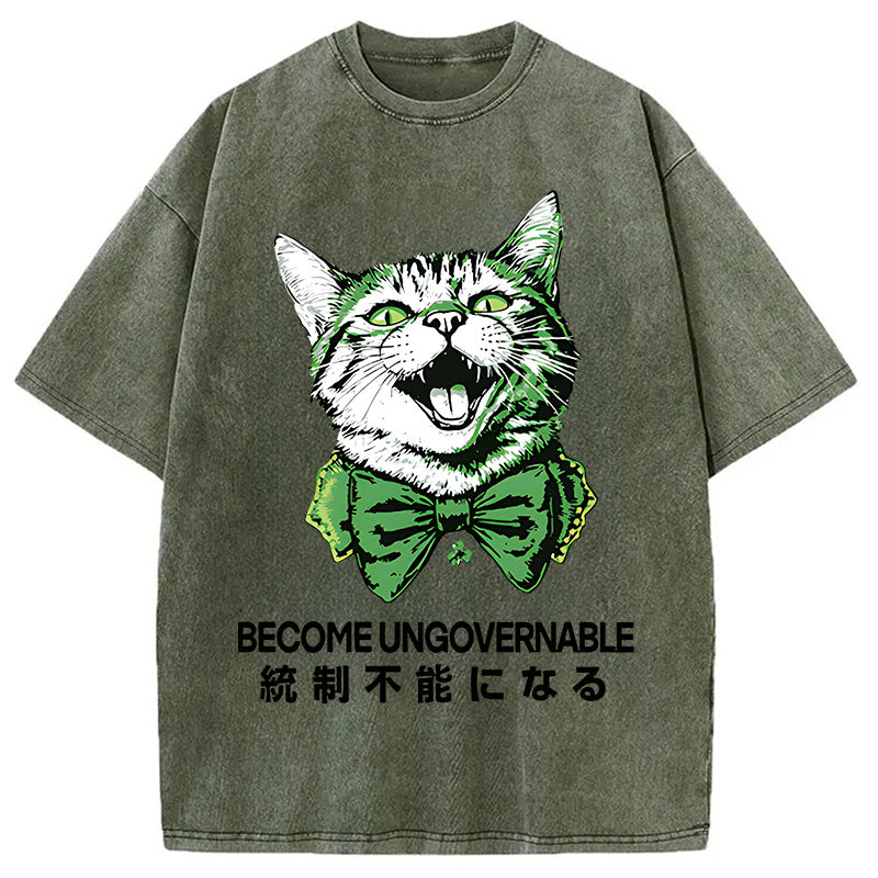 St. Patrick's Day Prank Cat Washed T-Shirt
