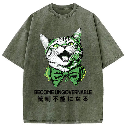 St. Patrick's Day Prank Cat Washed T-Shirt