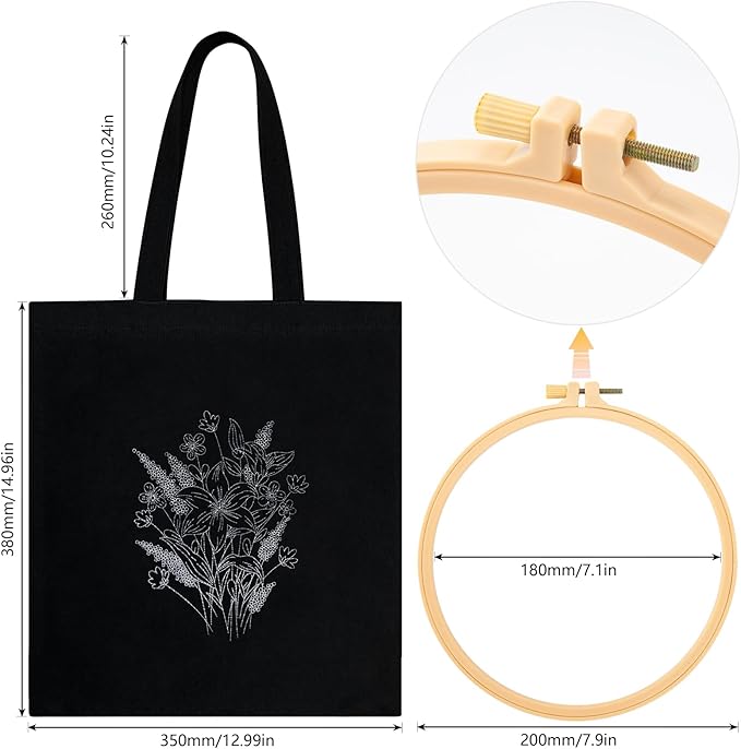Handcrafted Floral Canvas Tote: Embroider Your Unique Style