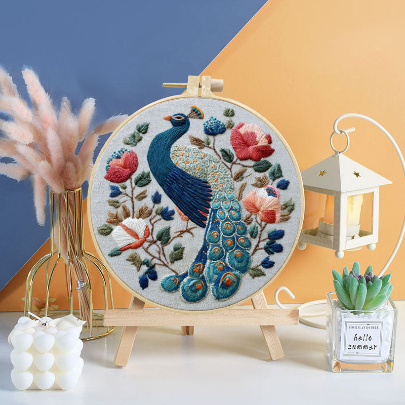 Regal Peacock Embroidery Kit