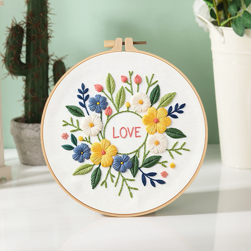 Love And Floral Bouquet - Themed DIY Embroidery Kits