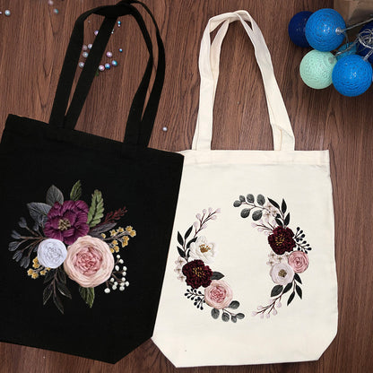 Hanging Floral Canvas Bag: Embroider Your Unique Style