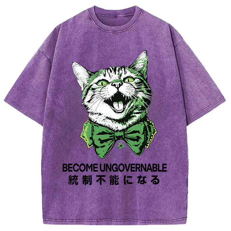 St. Patrick's Day Prank Cat Washed T-Shirt