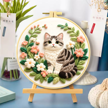 Tabby And Blossom Embroidery Kit