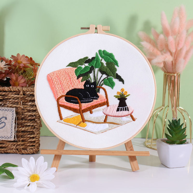 Holiday Cats 2 Embroidery Kits for Beginner