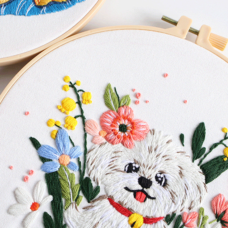 Paws And Petals Embroidery Kit: Celebrate Joyful Moments with Every Stitch