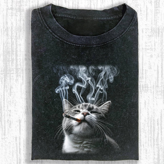 SMOKING CAT MEME T-SHIRT