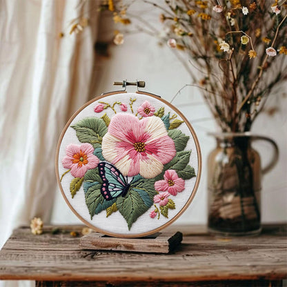 Rubbyoo Embroidery Kit - Butterfly Bloom | DIY Craft Kits  Needlework Gift