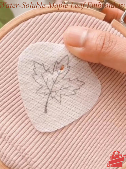 DIY Water-Soluble Printed Maple Leaf Embroidery