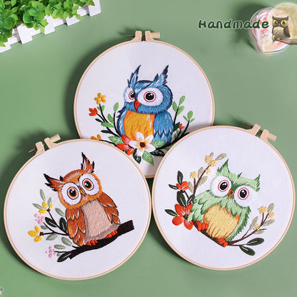 Whimsical Forest Owl - Themed DIY Embroidery Kits
