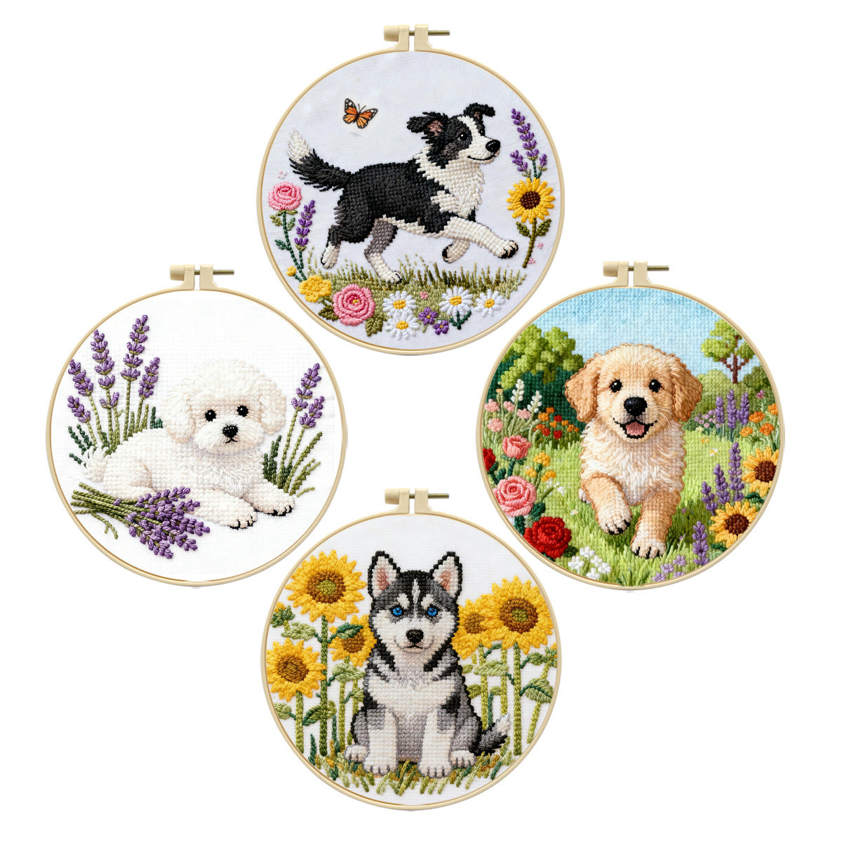 Sunset Paws Embroidery Kit