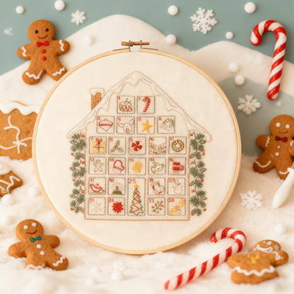 Stick & Stitch Water-Soluble Bee Embroidery Fabric : Gingerbread House