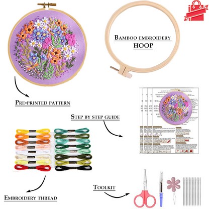 Floral Paradise Embroidery Kit: Create Your Blossoming Masterpiece
