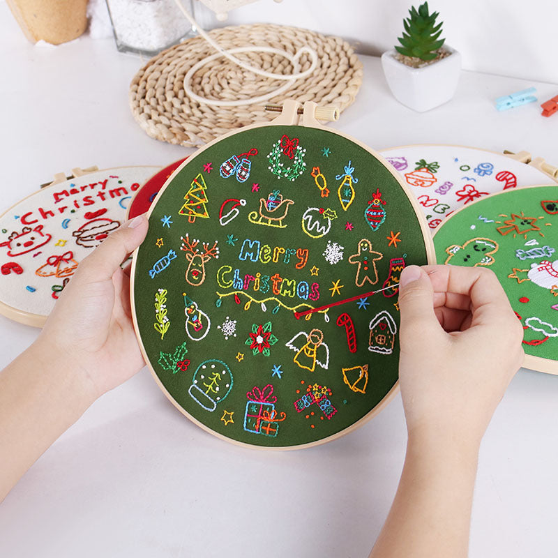 Festive Christmas -Themed DIY Embroidery Kits
