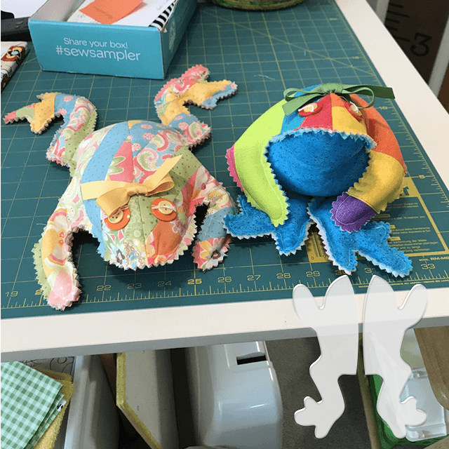 Stuffed Frog Toy Sewing Template Ruler Set - With Instructions