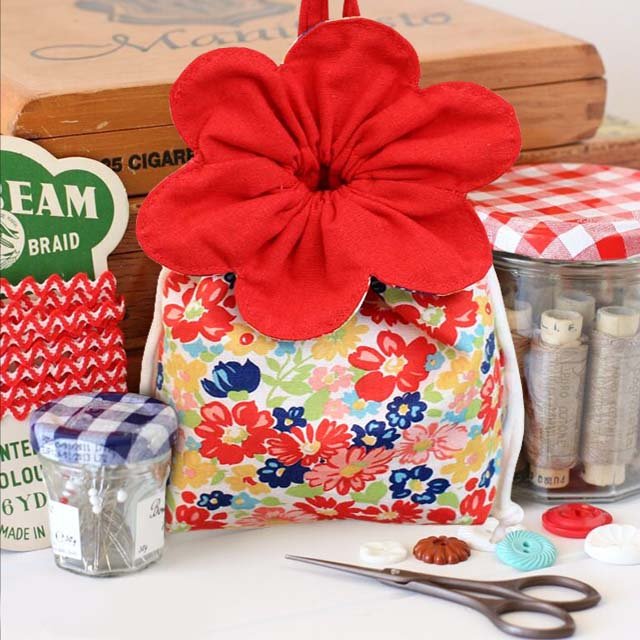 Flower Drawstring Storage Bag Template