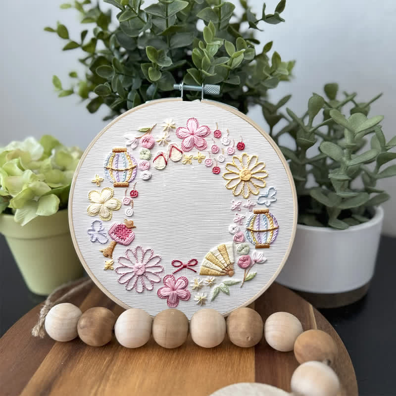 Rubbyoo Embroidery Kit - Pink Fantasy Flower World | Beginner Friendly Embroidery