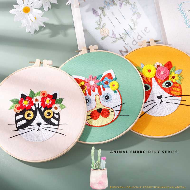 Enchanted Feline Embroidery Kit