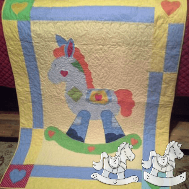 Vintage Rocking Horse Quilt Template Set(A+B Style)-With Instructions